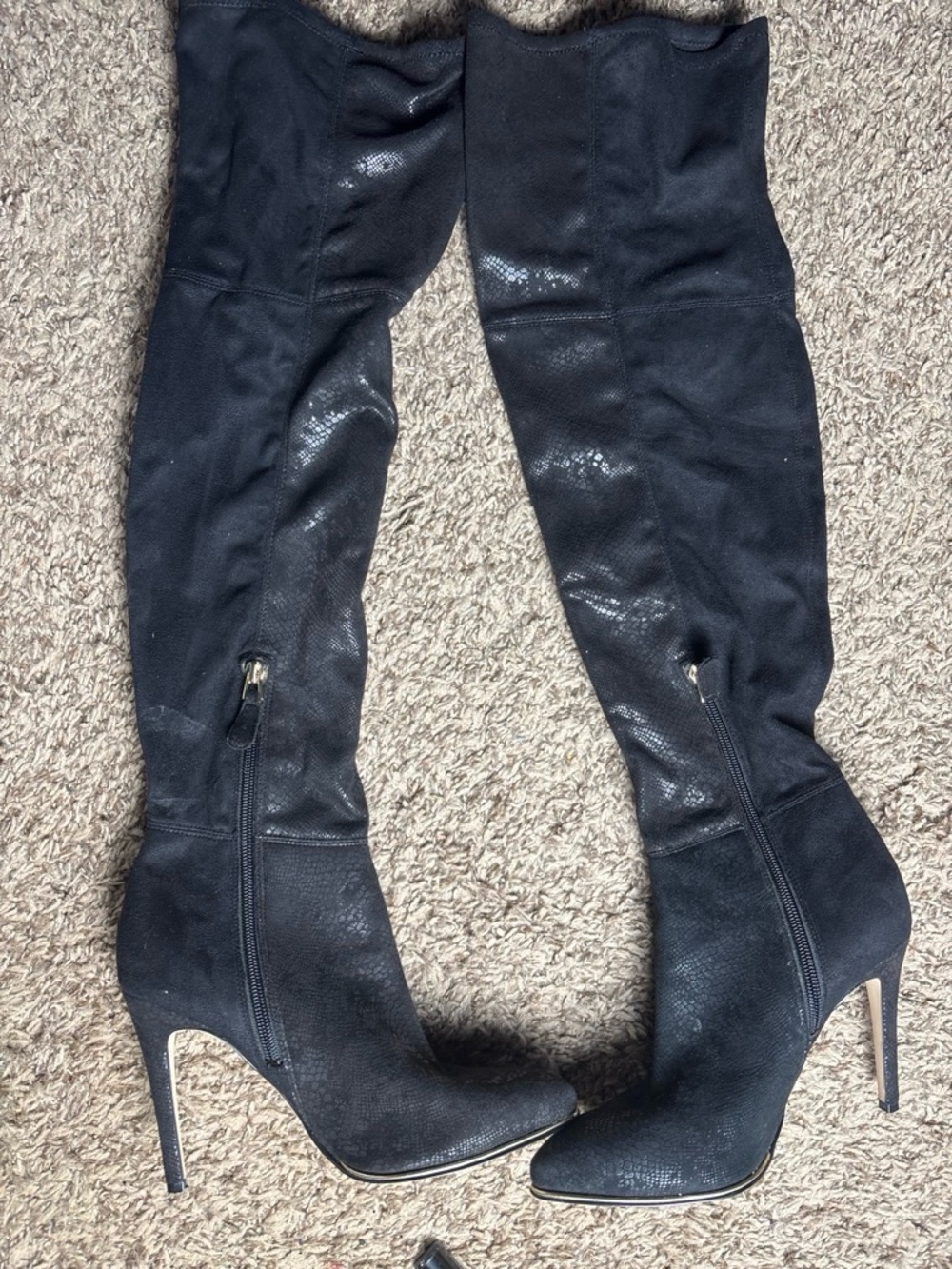 Women's Black Over-the-Knee Stiletto Boots